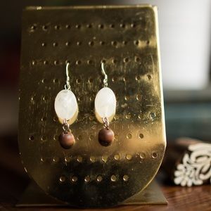 Boho Beauty Wood and Stone Earrings